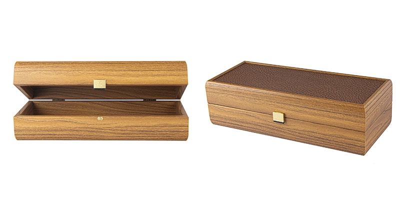 Luxury Walnut Gift Box with Leatherette Top